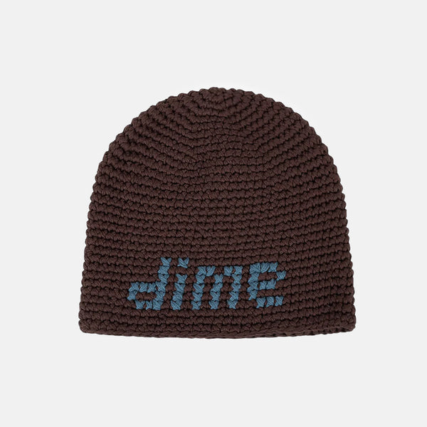 Dime MTL - Crochet Skully Beanie - Brown