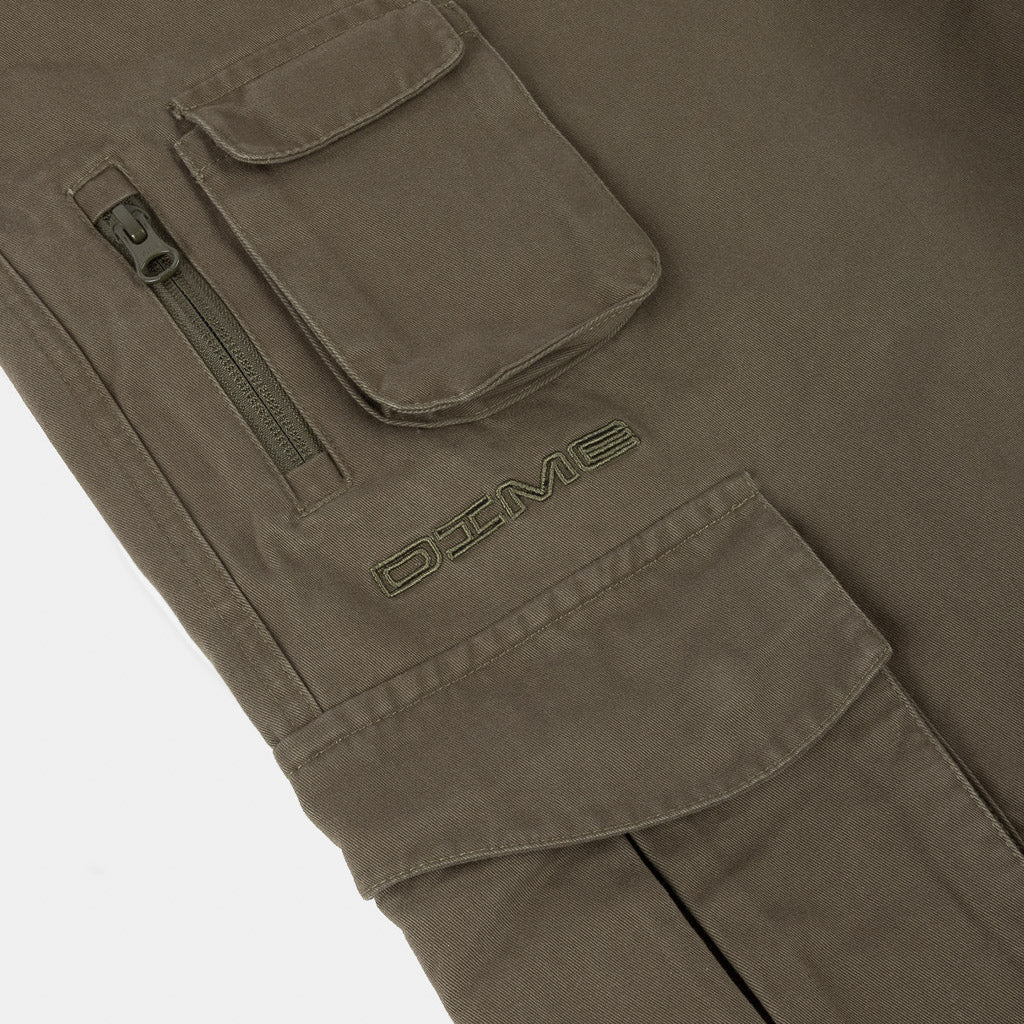 Dime MTL Green Fishing Cargo Pants Pockets