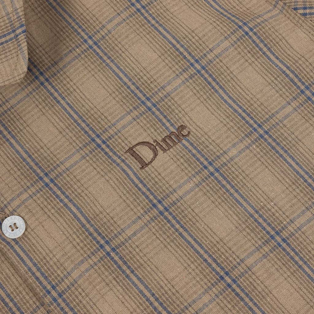 Dime MTL Brown Plaid Button Short Sleeve Shirt