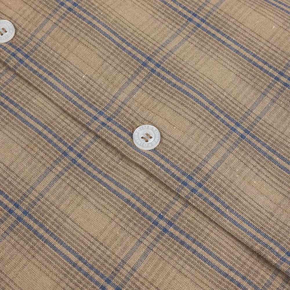 Dime MTL Brown Plaid Button Short Sleeve Shirt