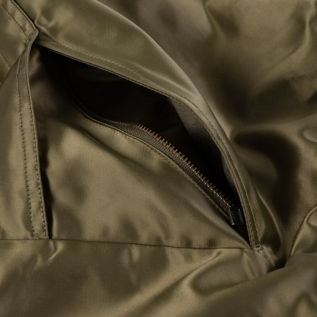 Dime MTL Olive Green Utility Bomber Jacket Zip Pocket