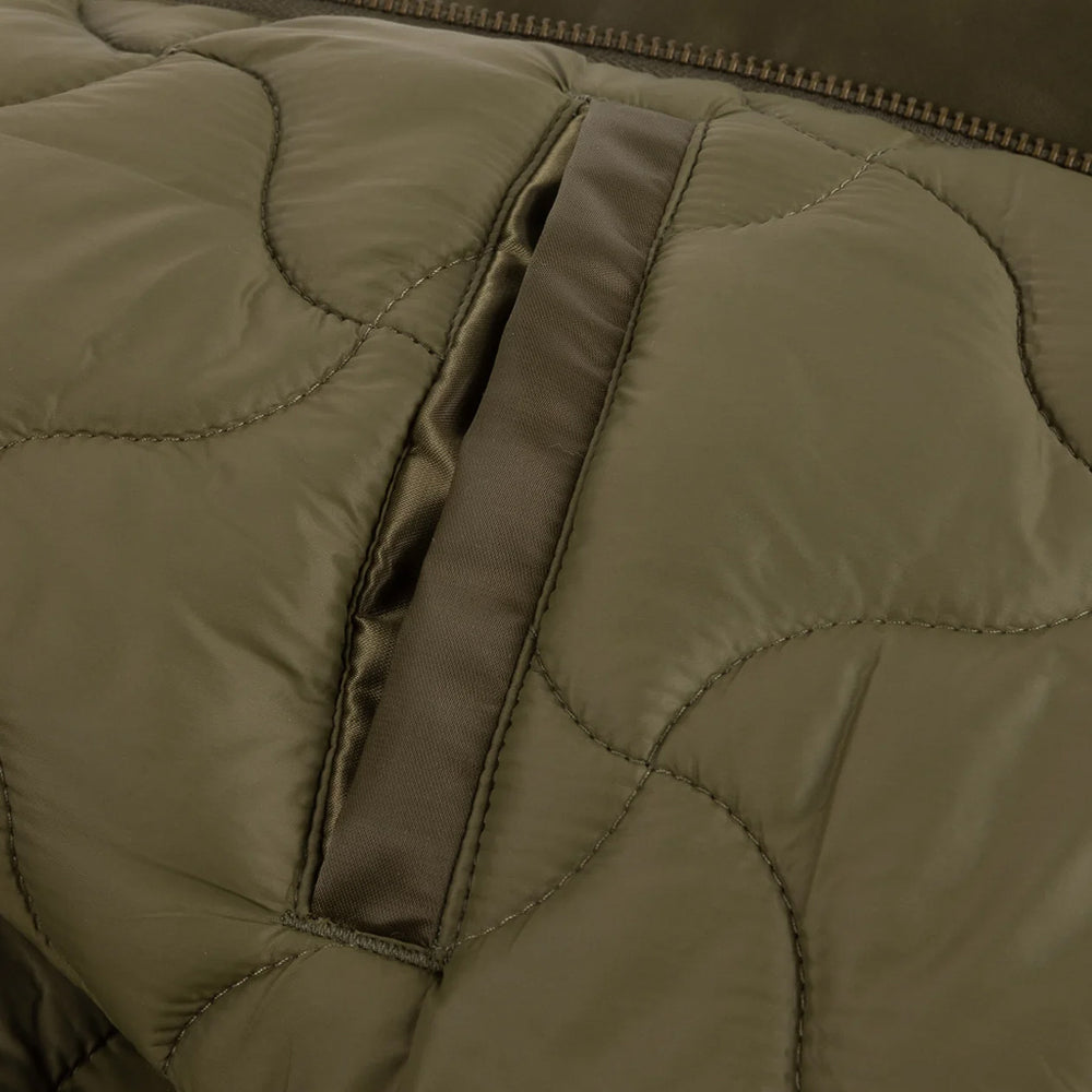 Dime MTL Olive Green Utility Bomber Jacket Interior