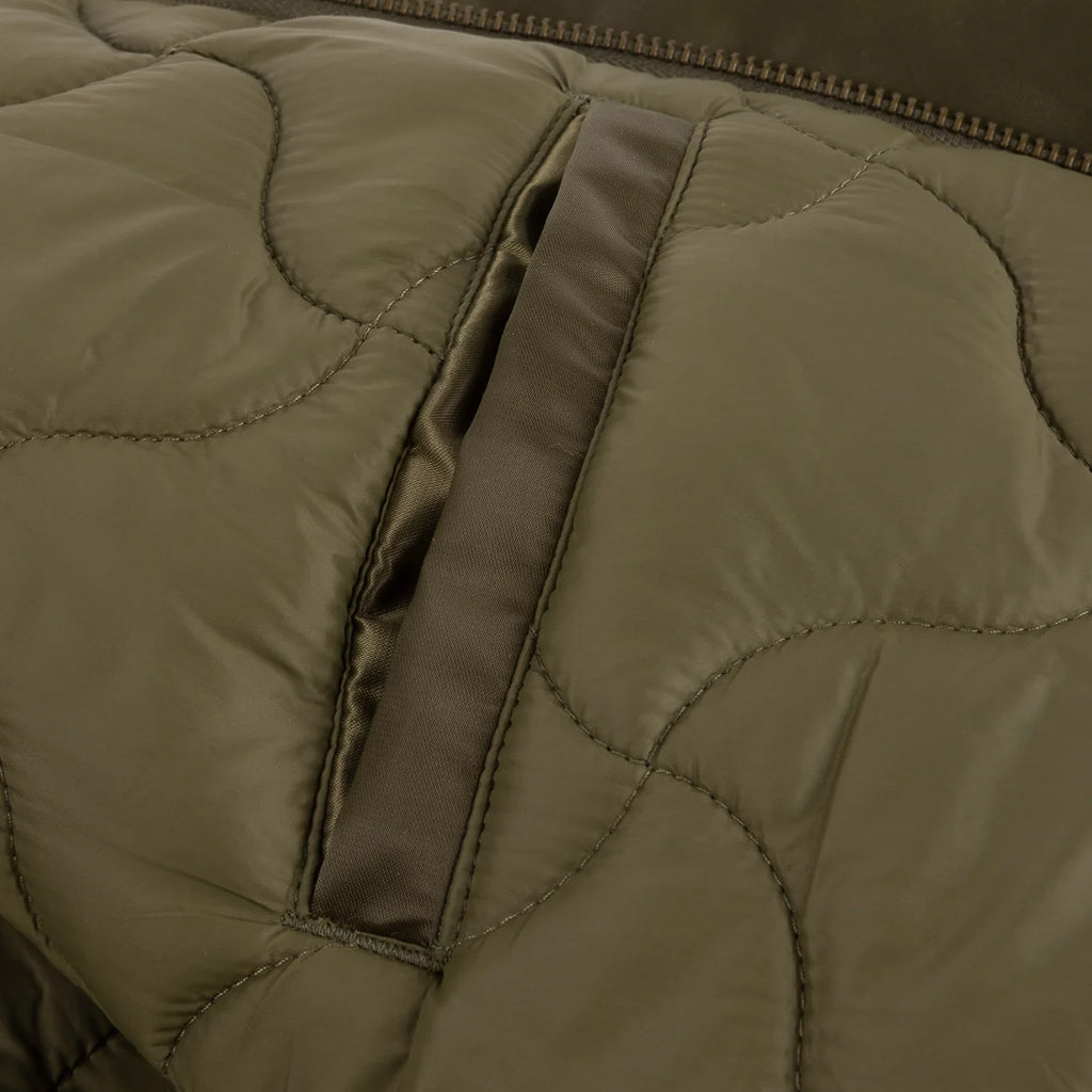Dime MTL Olive Green Utility Bomber Jacket Interior