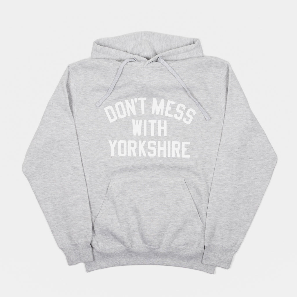 Don't Mess With Yorkshire - Classic Flock Hooded Sweatshirt - Heather Grey