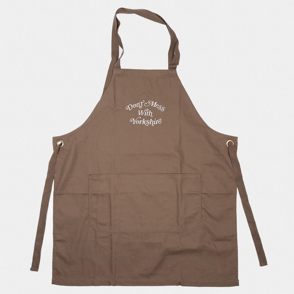 Don't Mess With Yorkshire - Ornate Canvas Apron - Washed Brown