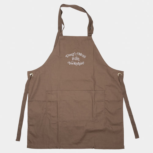 Don't Mess With Yorkshire - Ornate Canvas Apron - Washed Brown