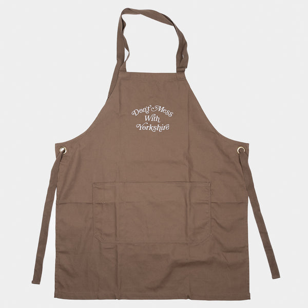 Don't Mess With Yorkshire - Ornate Canvas Apron - Washed Brown