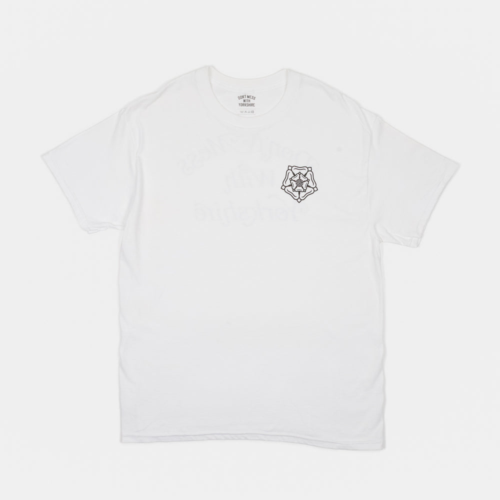 Front Of White Don't Mess With Yorkshire Ornate T-Shirt
