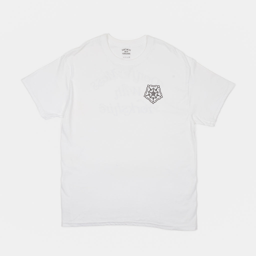 Front Of White Don't Mess With Yorkshire Ornate T-Shirt