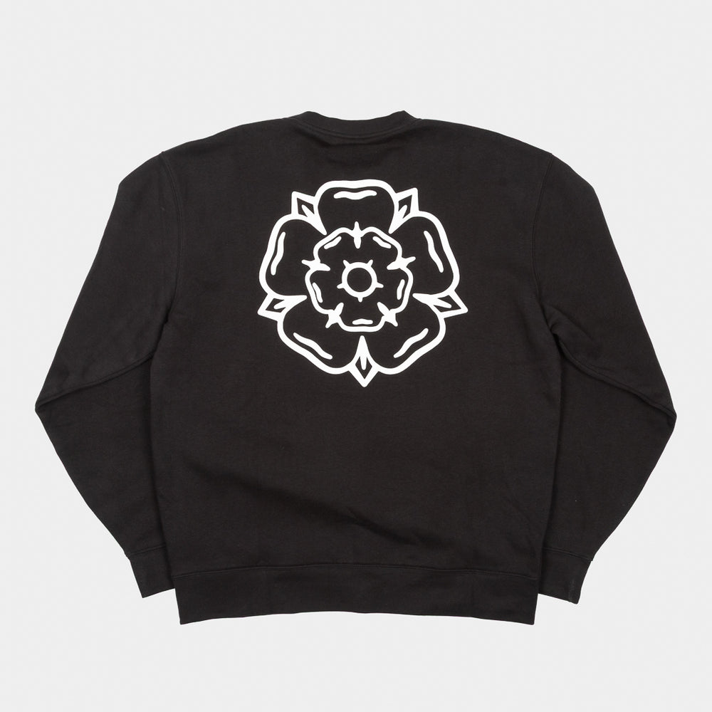 Don't Mess With Yorkshire - Rose Crewneck Sweatshirt - Black