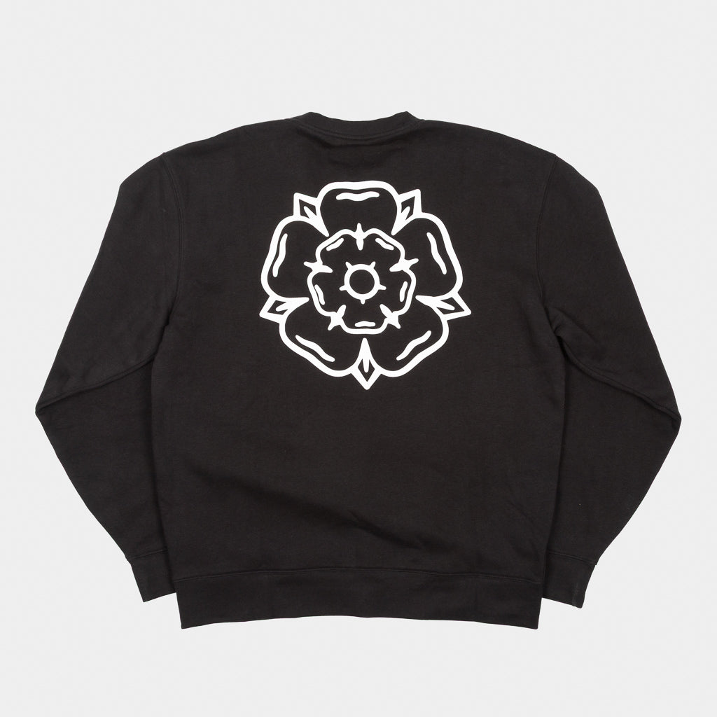Don't Mess With Yorkshire - Rose Crewneck Sweatshirt - Black