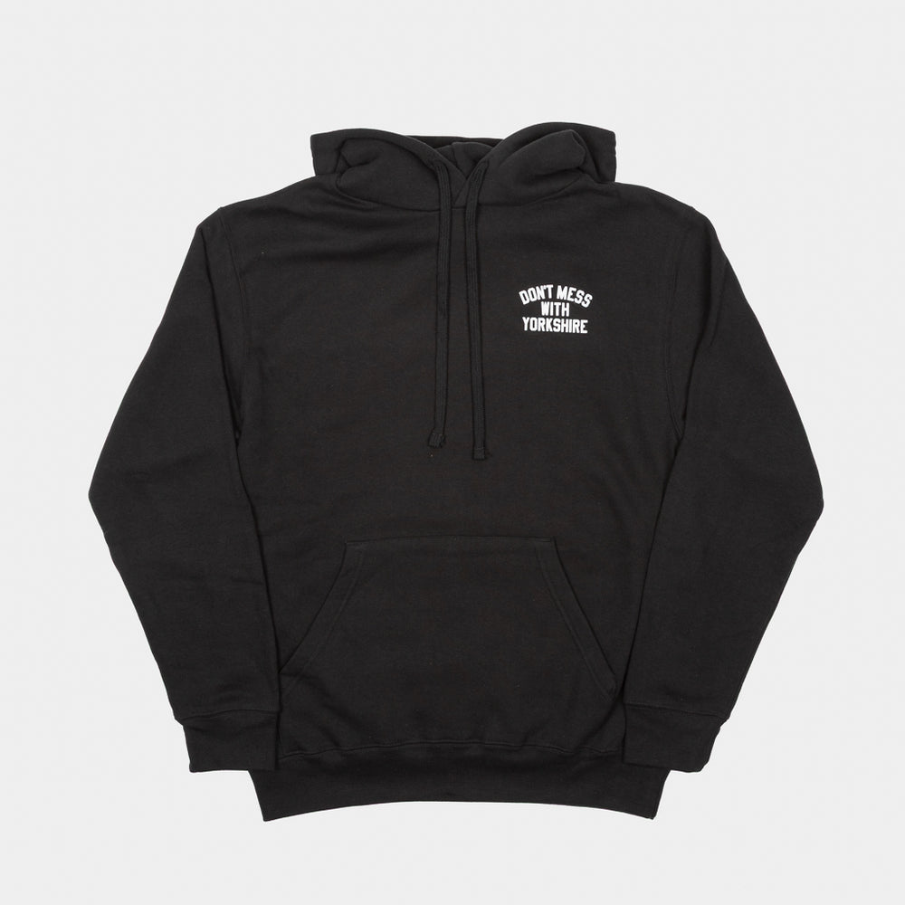 Don't Mess With Yorkshire - Rose Hooded Sweatshirt - Black / White