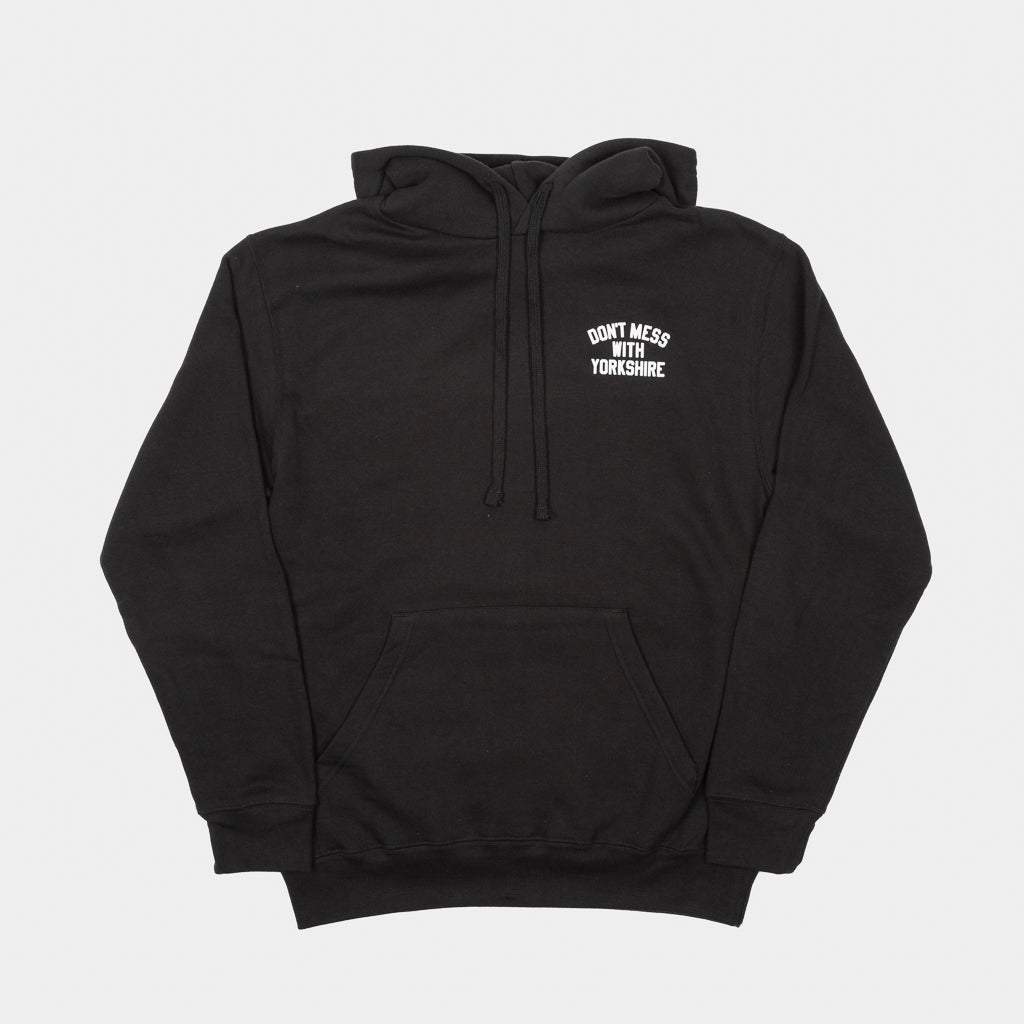 Don't Mess With Yorkshire - Rose Hooded Sweatshirt - Black / White
