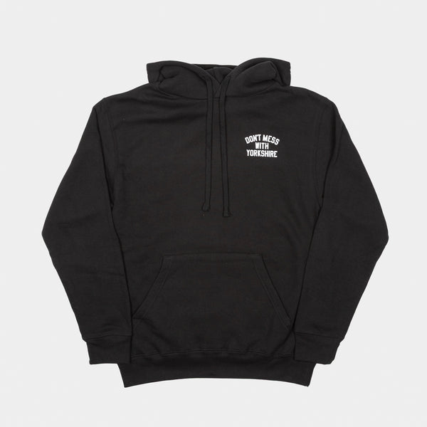 Don't Mess With Yorkshire - Rose Hooded Sweatshirt - Black / White