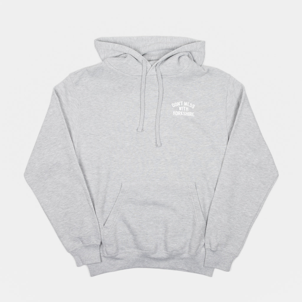 Don't Mess With Yorkshire - Rose Hooded Sweatshirt - Heather Grey / White