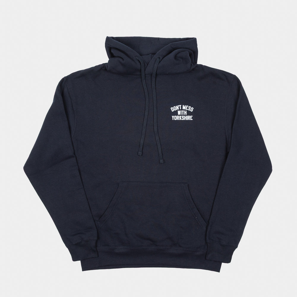 Don't Mess With Yorkshire - Rose Hooded Sweatshirt - Navy / White