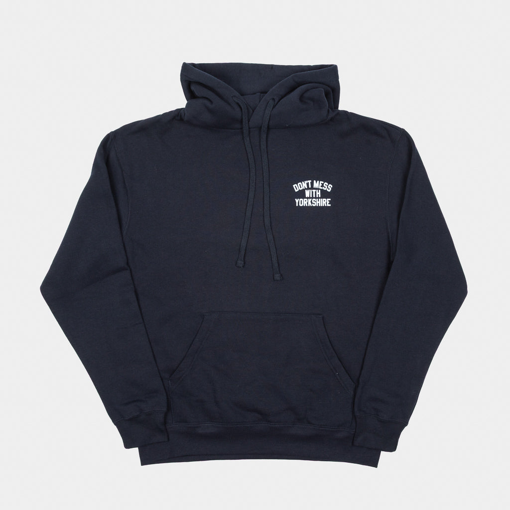 Don't Mess With Yorkshire - Rose Hooded Sweatshirt - Navy / White