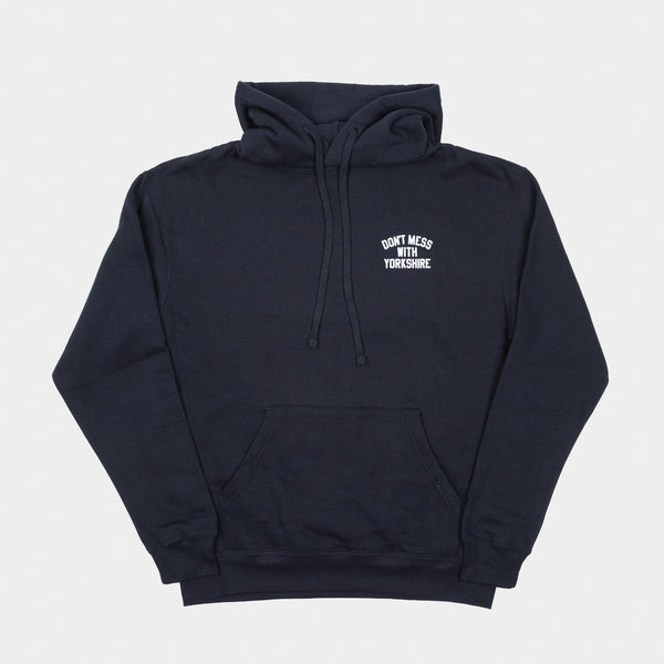 Don't Mess With Yorkshire - Rose Hooded Sweatshirt - Navy / White
