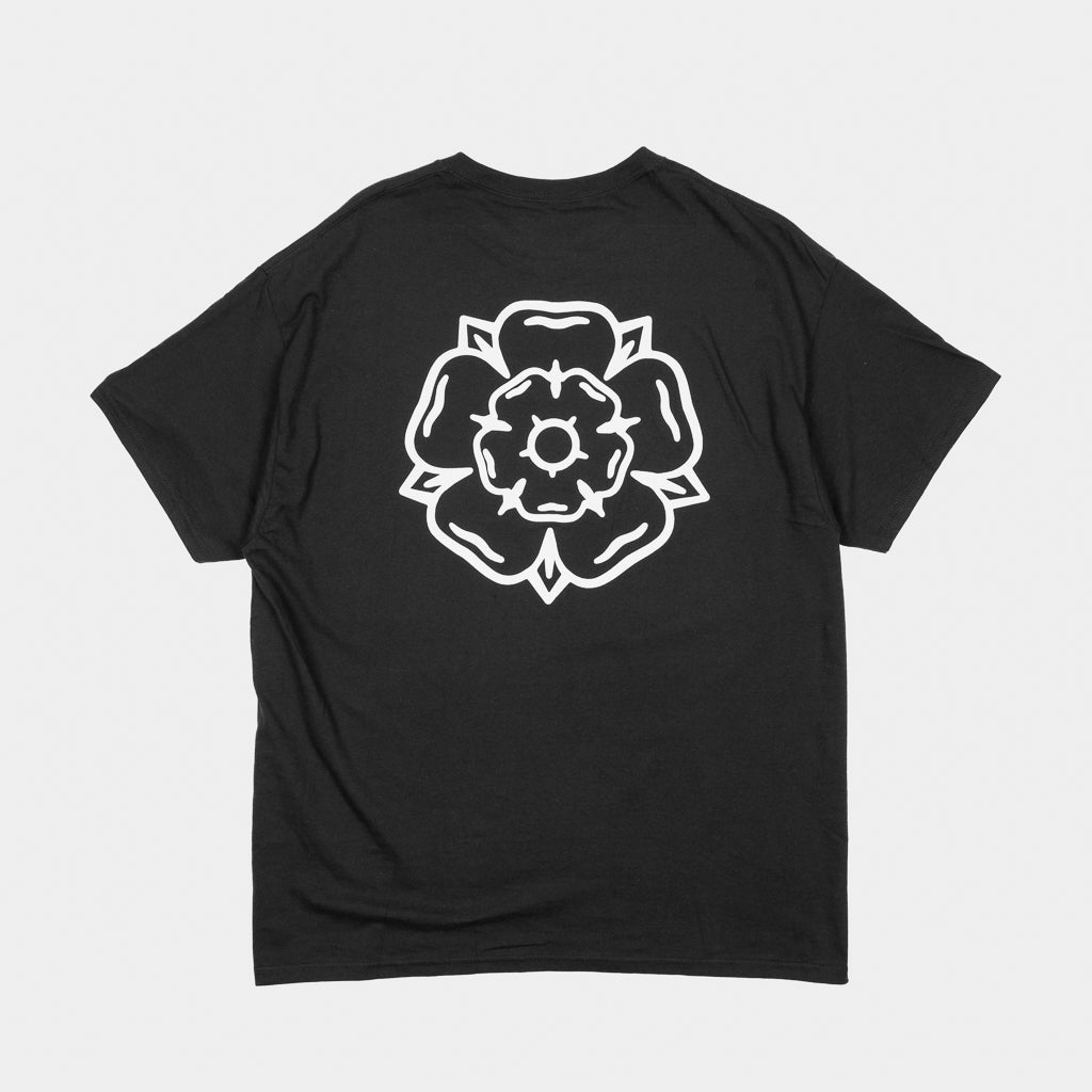 Black And White Don't Mess With Yorkshire Rose T-Shirt Back Print