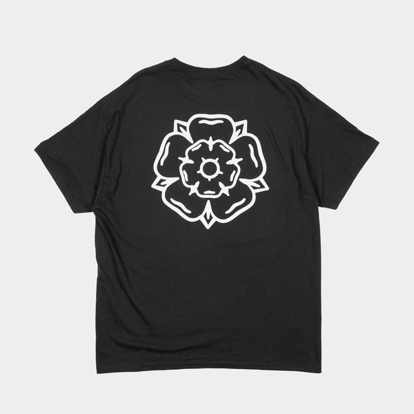 Don't Mess With Yorkshire - Rose T-Shirt - Black / White