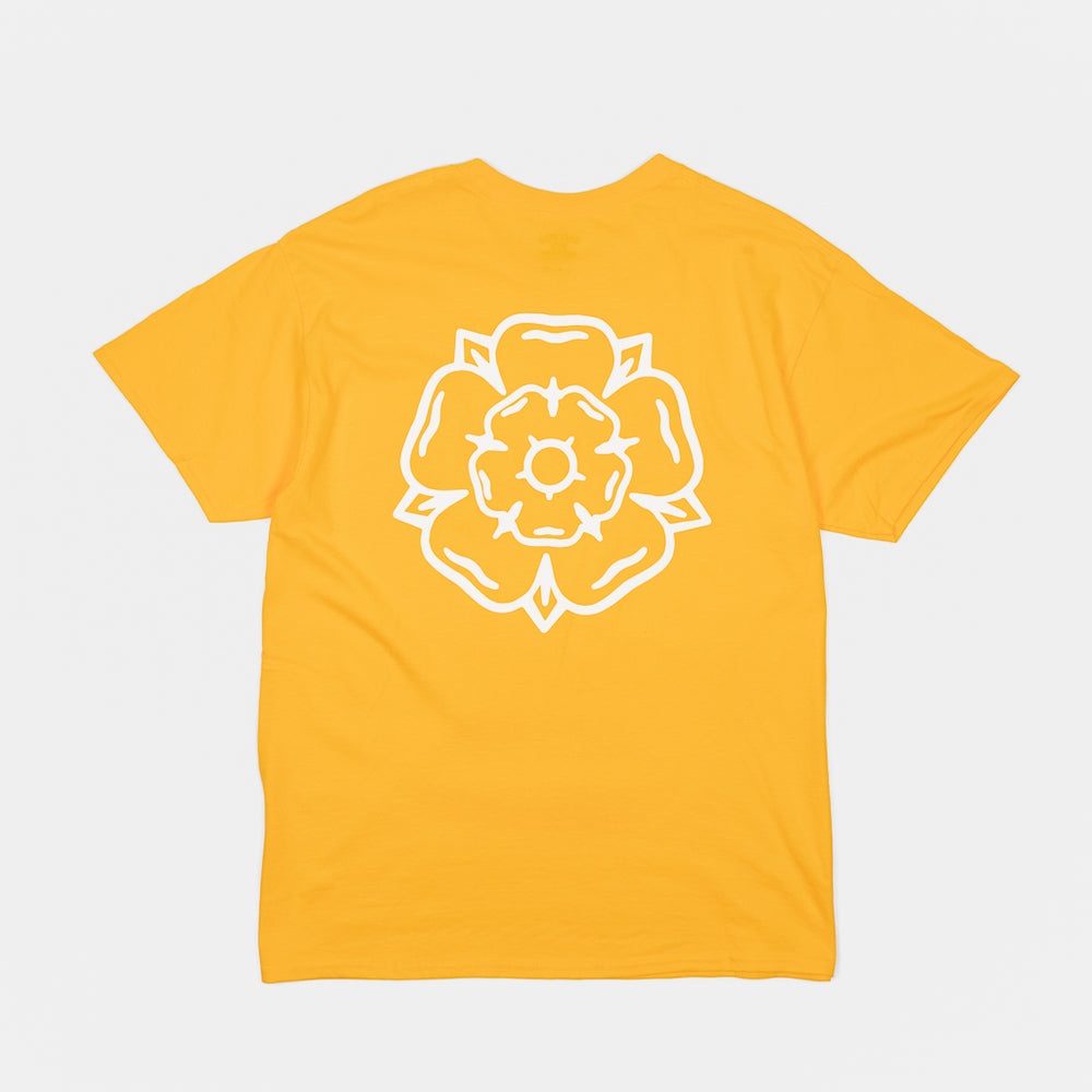 Golden Orange Don't Mess With Yorkshire T-Shirt With Rose Back Print