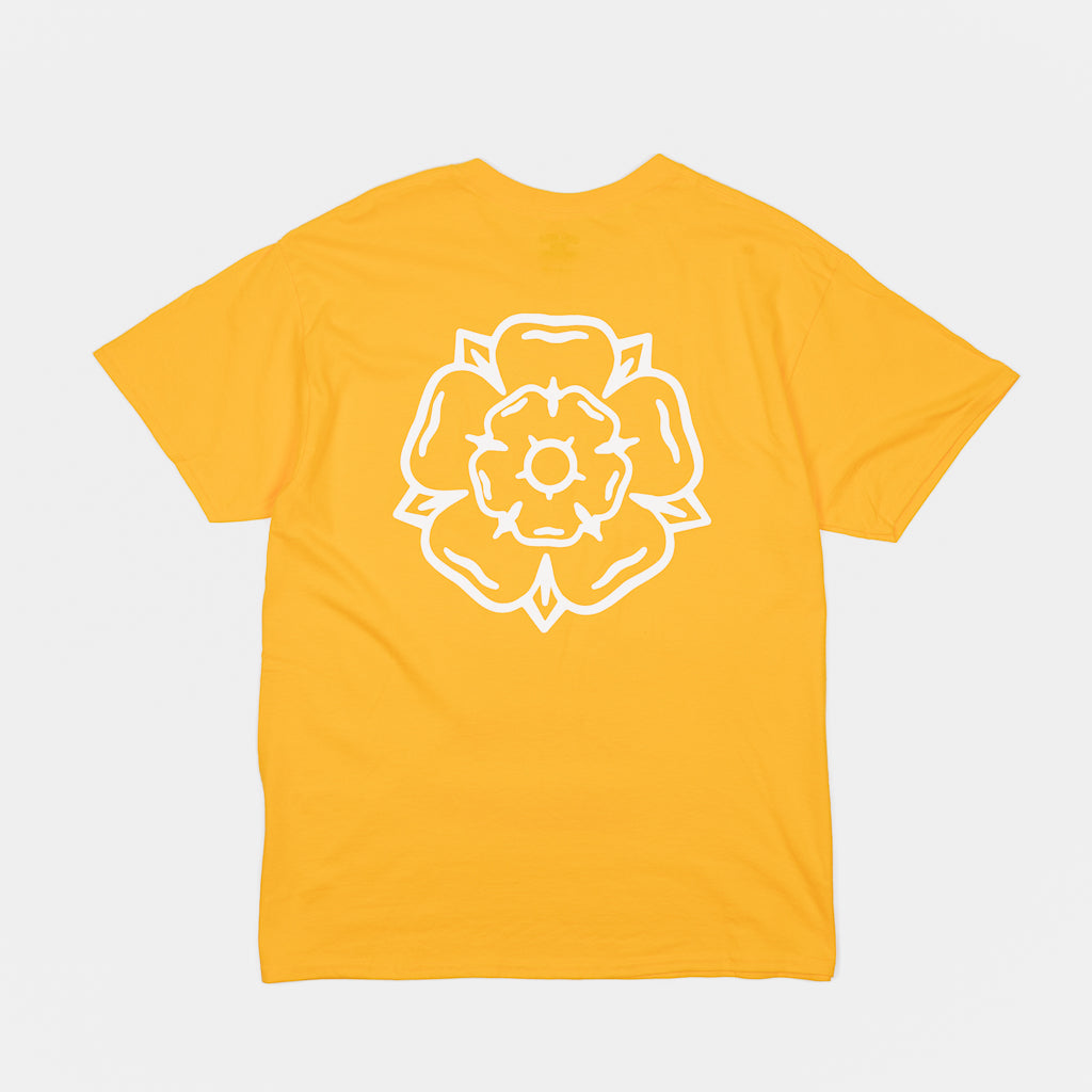 Golden Orange Don't Mess With Yorkshire T-Shirt With Rose Back Print