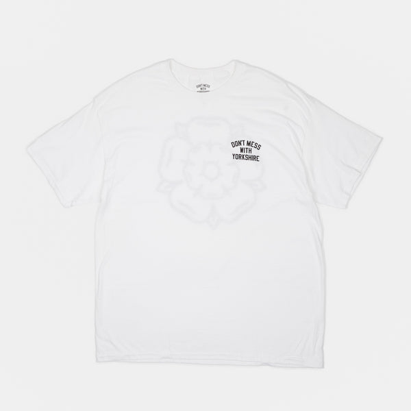 Don't Mess With Yorkshire - Rose T-Shirt - White / Black