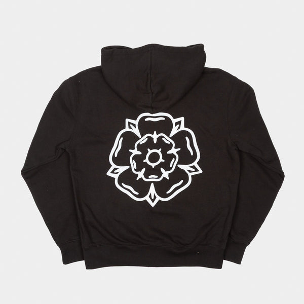 Don't Mess With Yorkshire - Rose Zip Hooded Sweatshirt - Black