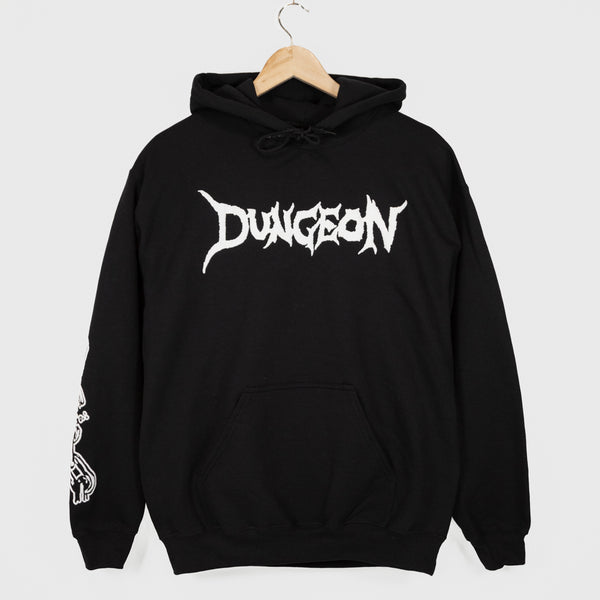 Dungeon - Dungeon Chain Hooded Pullover Sweatshirt - Black / White