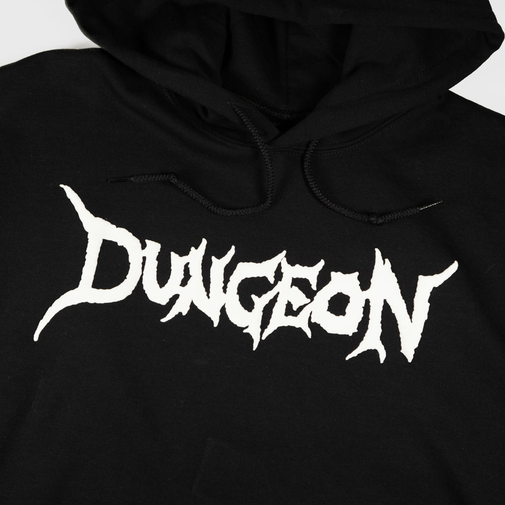 Dungeon Chain  Black Hooded Pullover Sweatshirt Front Print