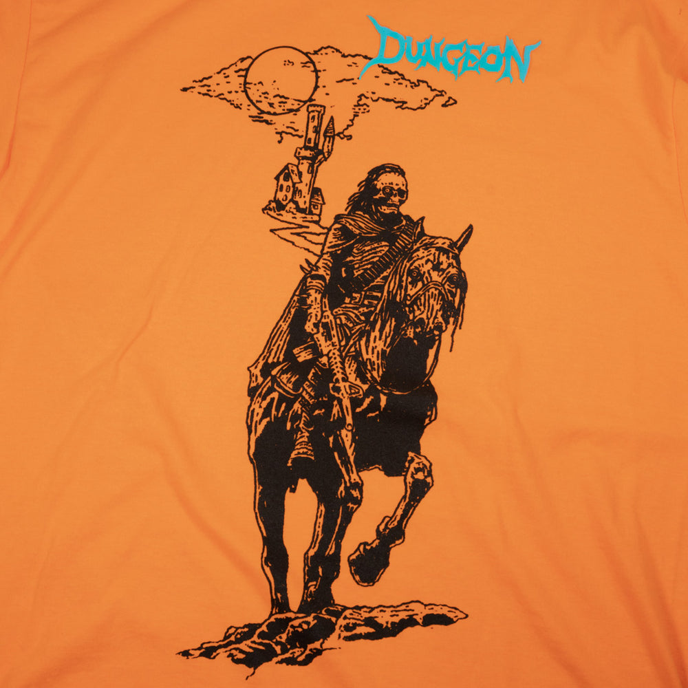 Dungeon Knight Castle Orange Longsleeve T-Shirt Front Print