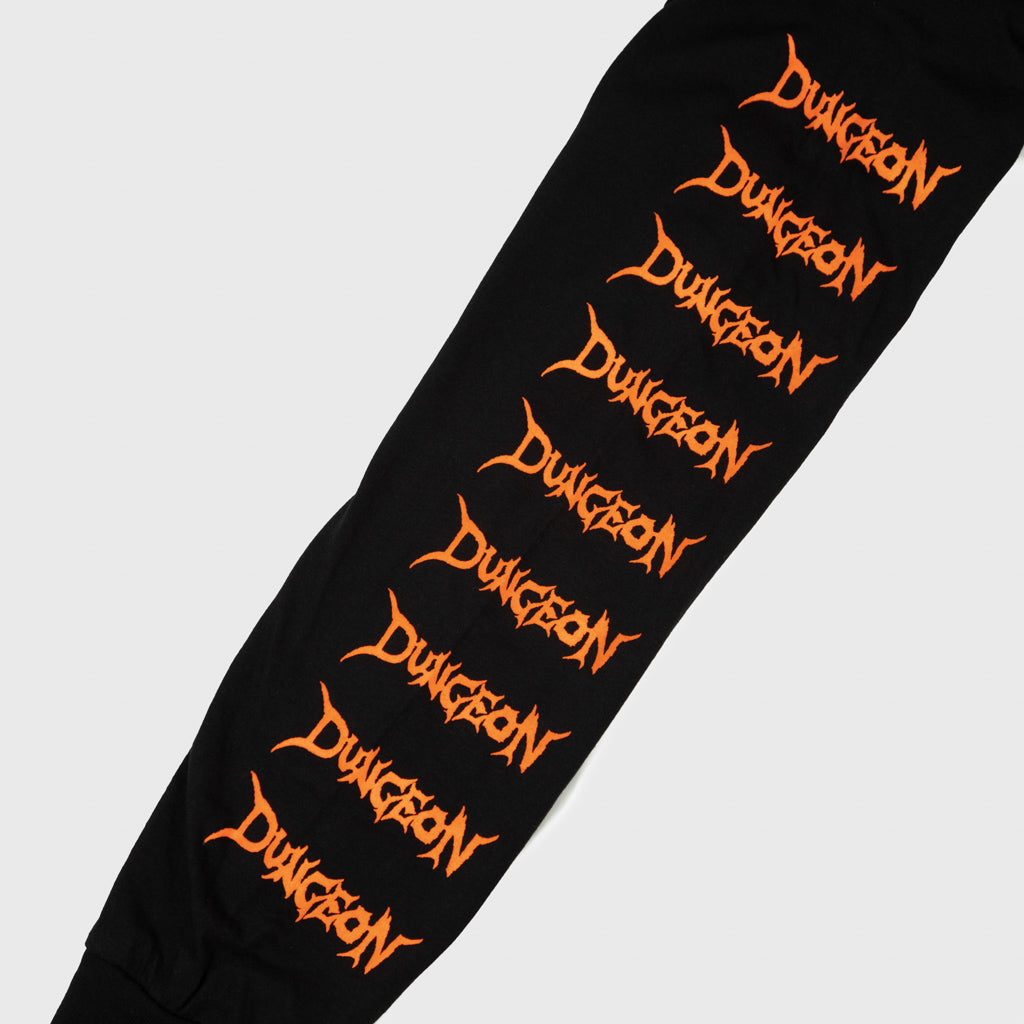 Dungeon Pit Black Longsleeve T-Shirt Sleeve Print