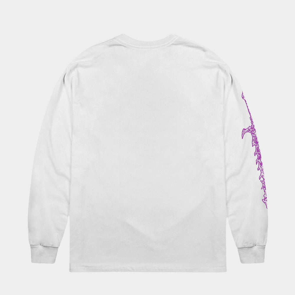 Back of Dungeon Gateway Spell Caster White Longsleeve T-Shirt