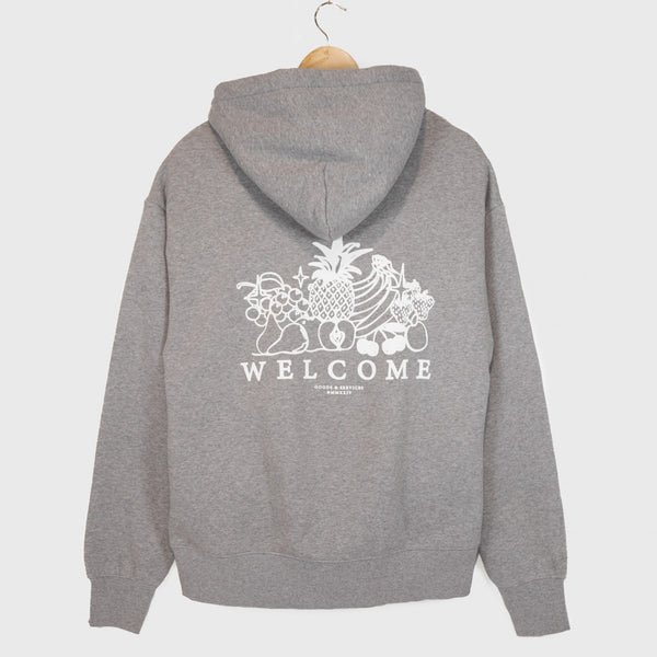 Welcome Skate Store - Fruity Pullover Hooded Sweatshirt - Grey Heather