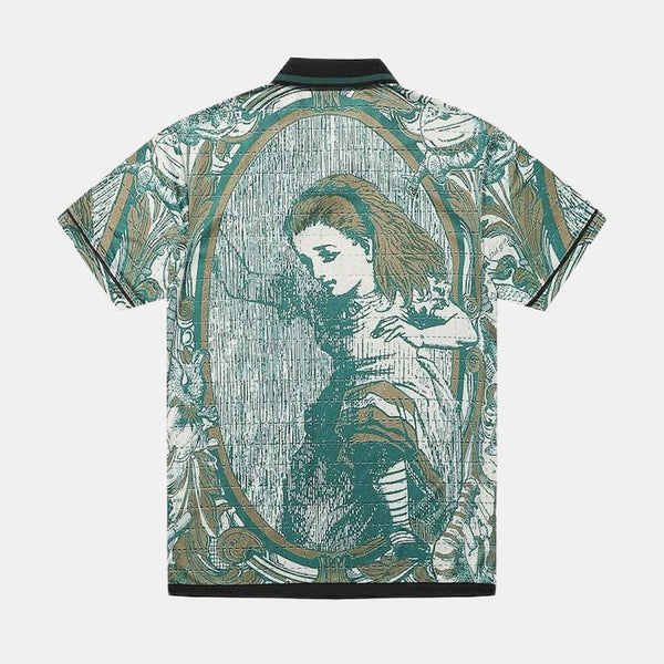 Helas - Alicia Short Sleeve Jersey Polo Shirt - Green Multicolour