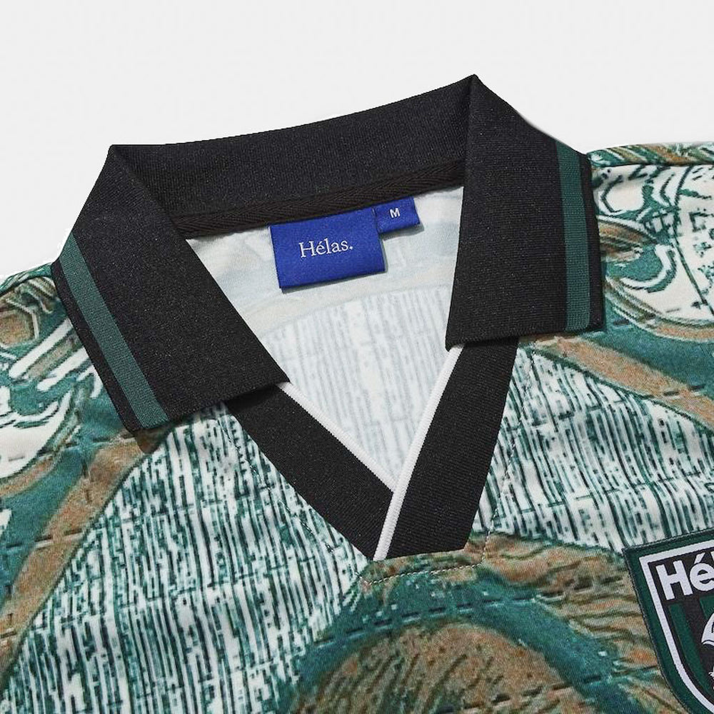 Point Collar Of Helas Alicia Green Short Sleeve Jersey Polo Shirt