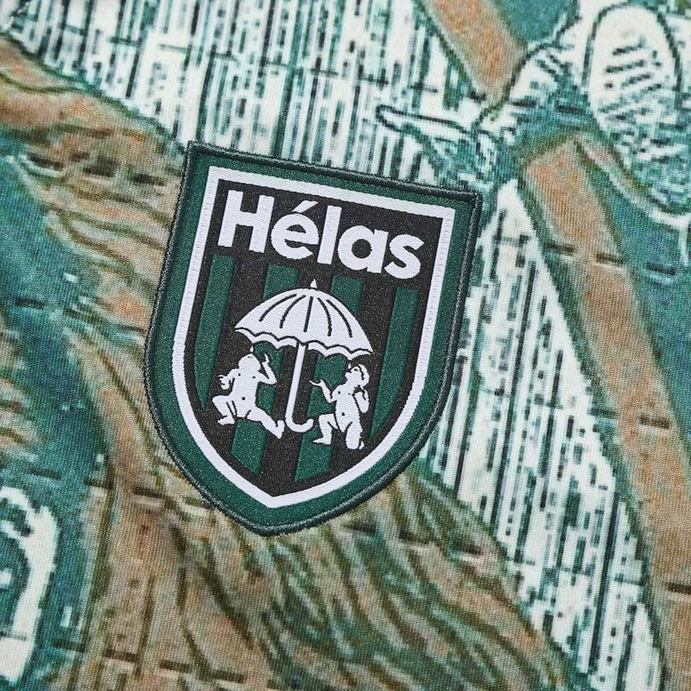 Branded Shield Patch on Helas Alicia Green Short Sleeve Jersey Polo Shirt