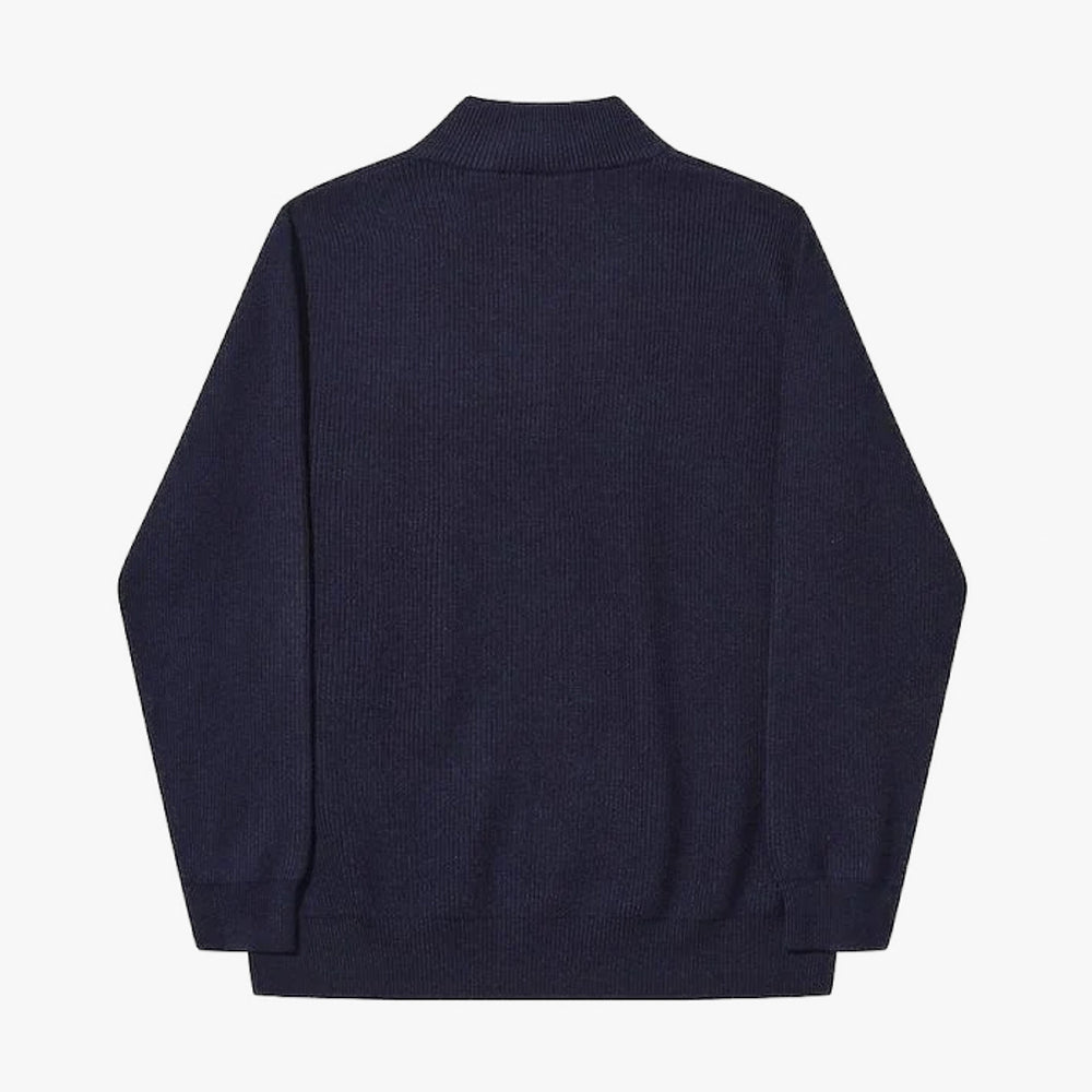 Dark Navy Helas Classic Quarter Zip Knitted Sweater