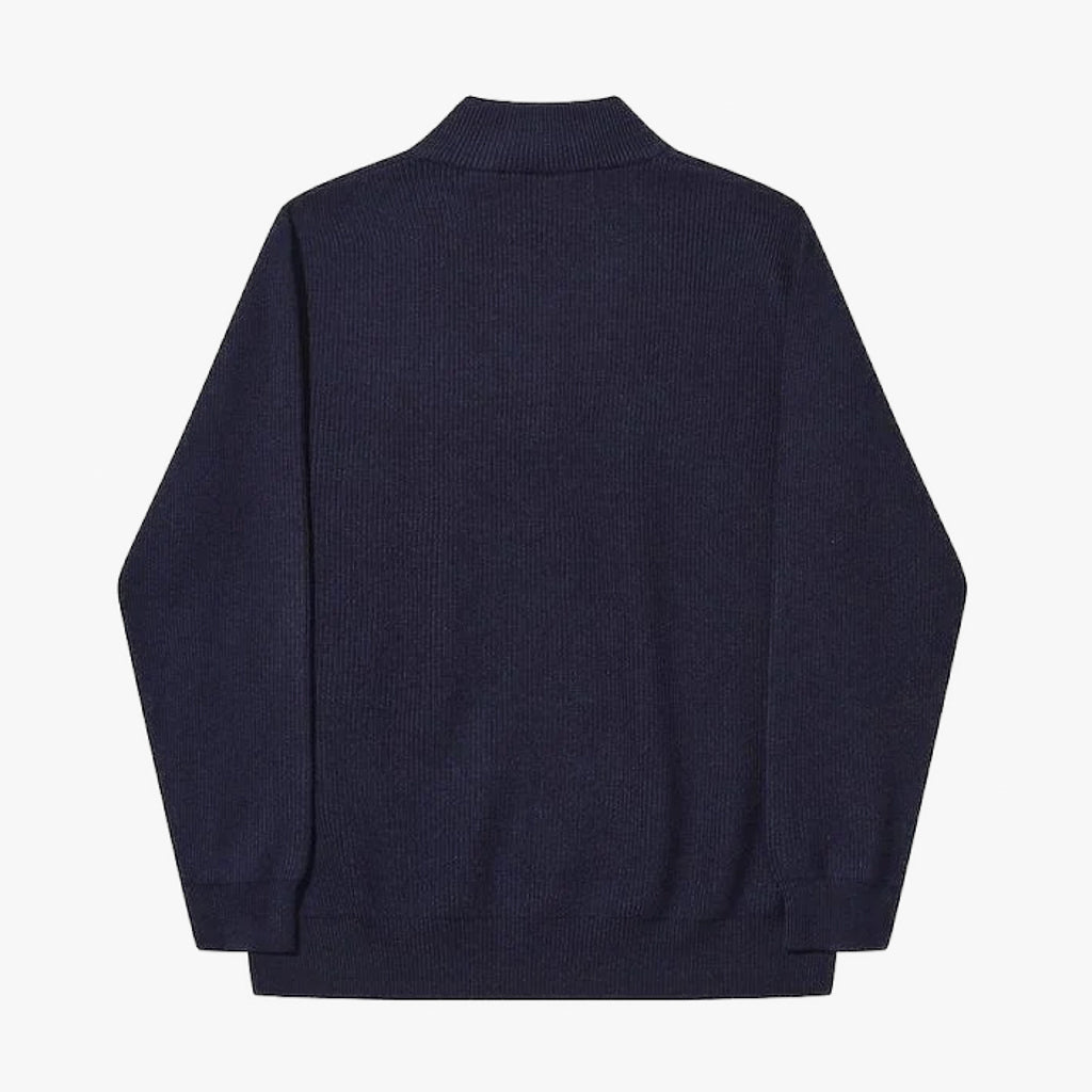 Dark Navy Helas Classic Quarter Zip Knitted Sweater