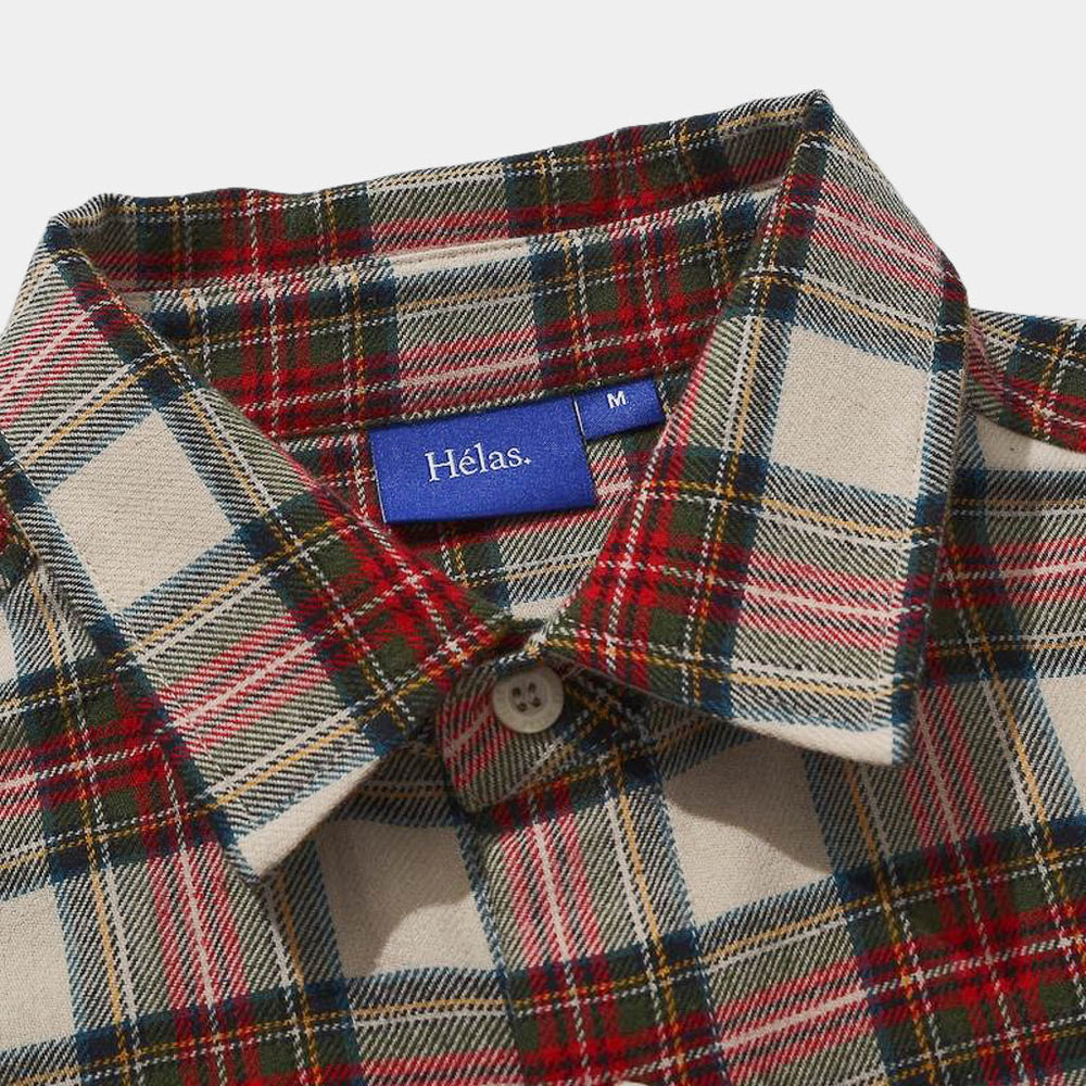 Point Collar Of Helas Leon Long Sleeve Flannel Shirt 