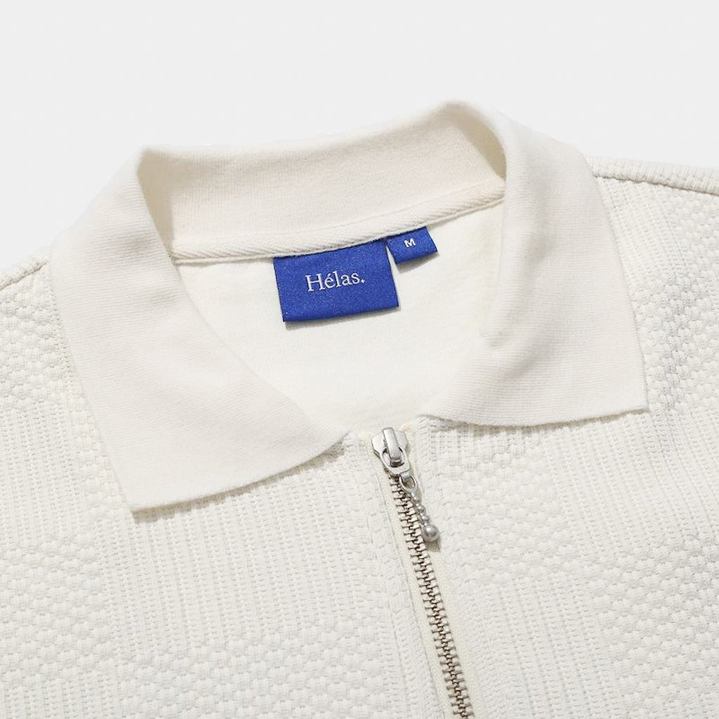 Point Collar Of Off White Helas Paulo Long Sleeve Knitted Polo Shirt