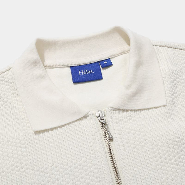 Helas - Paulo Long Sleeve Knitted Polo Shirt - Off White