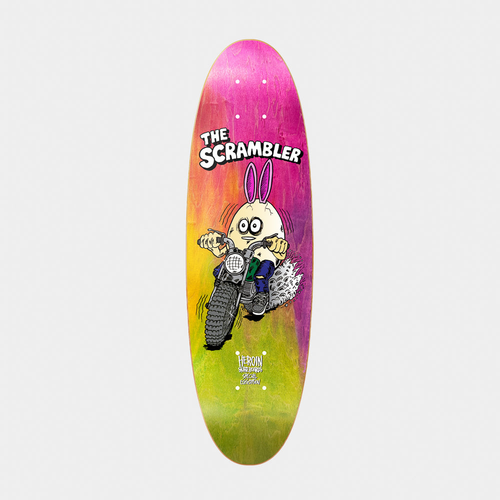 Rainbow Coloured Heroin Skateboards 7.875" The Scrambler Egg Skateboard Deck