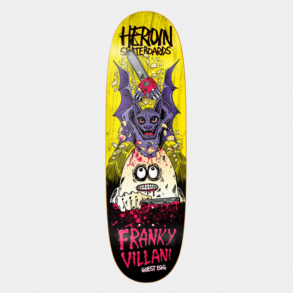 Heroin Skateboards 9.5" Franky Villani Guest Egg Skateboard Deck