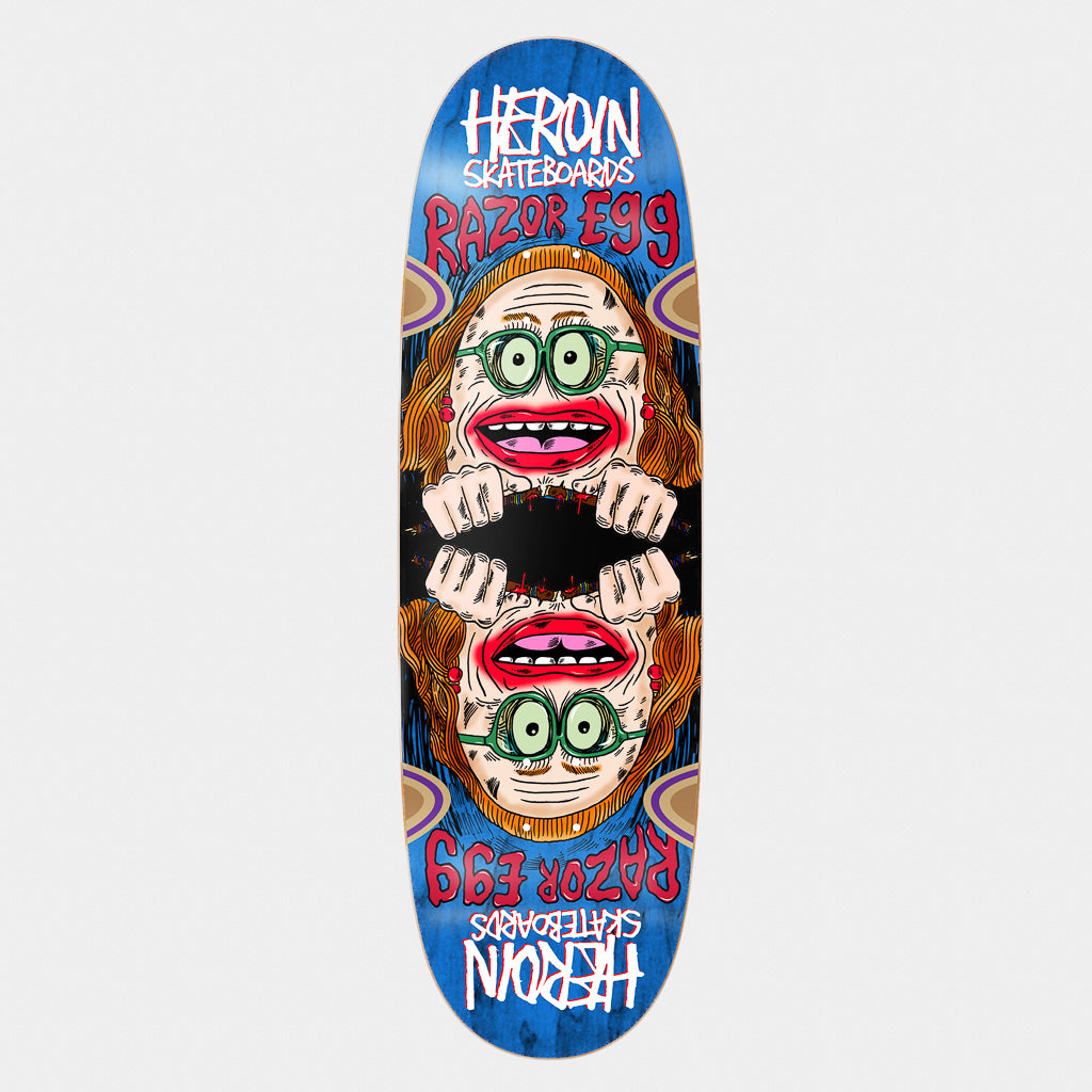 Heroin Skateboards 9.75" Auntie Razor Egg Skateboard Deck
