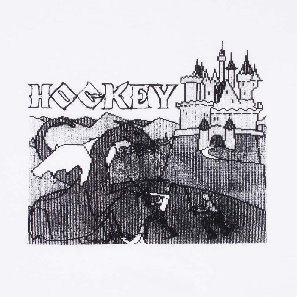Front Print of White Hockey Skateboards Dragon Slayer T-Shirt