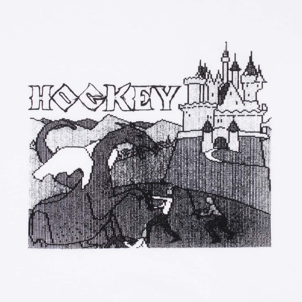 Front Print of White Hockey Skateboards Dragon Slayer T-Shirt