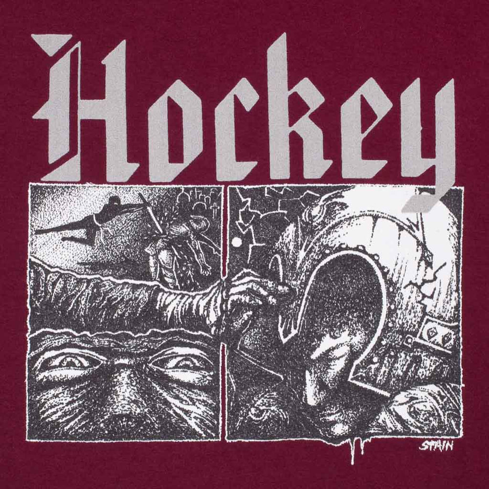 Hockey Skateboards Middle Earth Burgundy T-Shirt Front Print