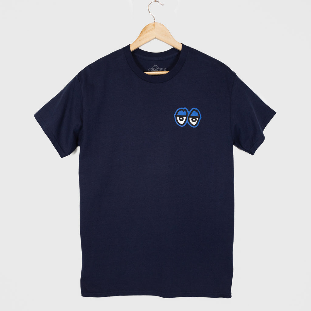 Krooked Skateboards Strait Eyes Navy T-Shirt 