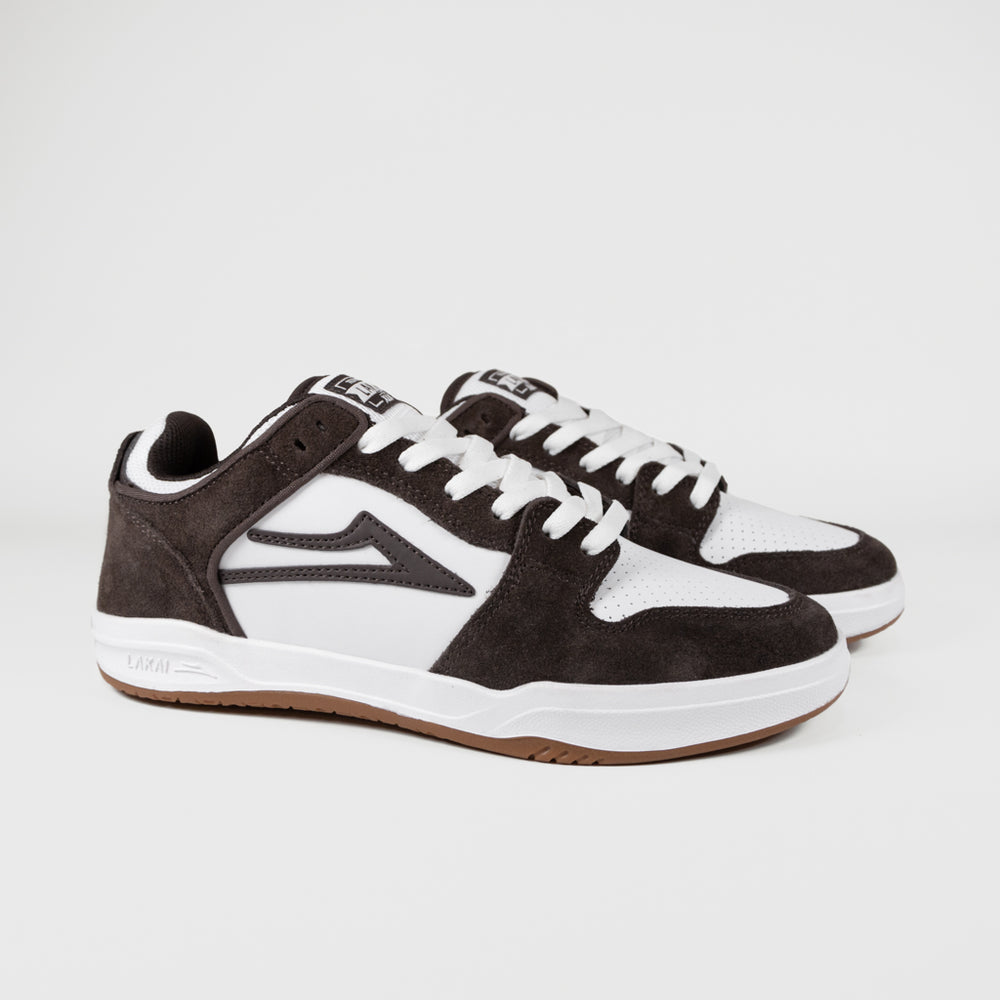 Lakai Chocolate Brown And White Telford Low Shoes